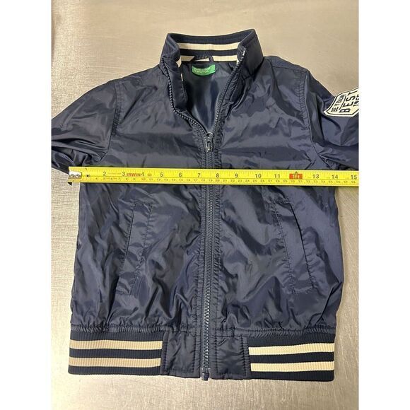 UNITED COLORS OF BENETTON Varsity Bomber Jacket 65 Fly High Navy Blue XS 4/5 - Picture 4 of 7